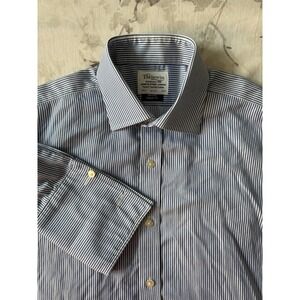 TM Lewin Non Iron Dress Shirt French Cuff Regular Fit Two Fold Cotton London EUC